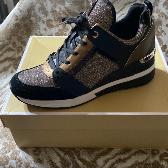 Michael Kors Shoes - Michael Kors, Trainer Glitter Chain Leather Sneakers, Size 10, Box, Worn Once